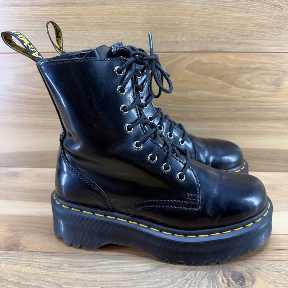 Dr Martens Jadon Womens 7 EU 38 UK 5 Black Leather Platform Chunky Combat Boots